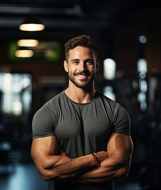 Fitness coach in a gym